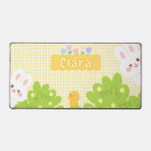 Schattig Kawaii Konijn Pastel Lente Bloemen Bureaumat (Voorkant)