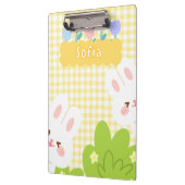 Schattig Kawaii Konijn Pastel Lente Bloemen Klembord (Links)