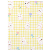Schattig Kawaii Konijn Pastel Lente Bloemen Klembord (Achterkant)