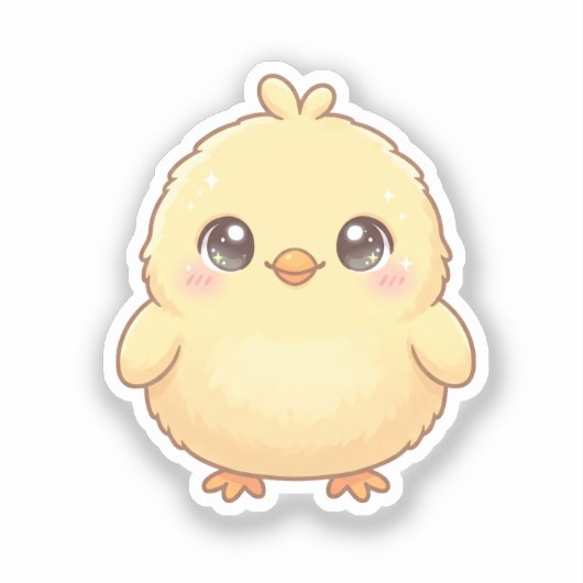 Schattig Kawaii Kuiken Sticker (Voorkant)