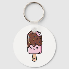 Schattig Kawaii Lachend Ijslolly Sleutelhanger