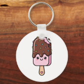 Schattig Kawaii Lachend Ijslolly Sleutelhanger (Achterkant)