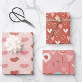 Schattig Kawaii Liefde Lippen Inpakpapier Vel