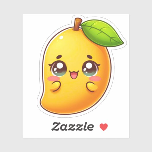 Schattig Kawaii Mango Sticker (Vel)