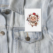 Schattig Kawaii Marokkaans Eid al-Adha Schaap Fez Button (Insitu)