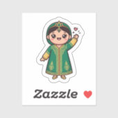 Schattig Kawaii Marokkaanse Caftan Traditionele Gr Sticker (Vel)