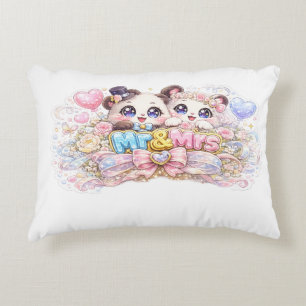 Schattig Kawaii Mijnheer en Mevrouw Panda Koppel P Accent Kussen
