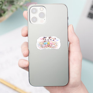 Schattig Kawaii Mijnheer en Mevrouw Panda Koppel P Sticker