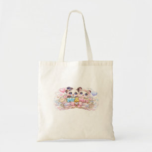 Schattig Kawaii Mijnheer en Mevrouw Panda Koppel P Tote Bag
