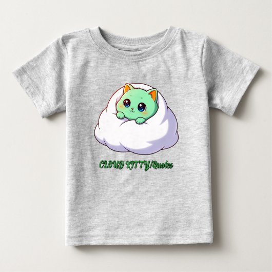 Schattig Kawaii Mint Kitten in Wolk (Voorkant)