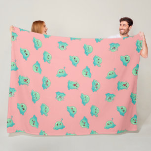 Schattig Kawaii Mintgroene Blob Geest Pastelroze Fleece Deken