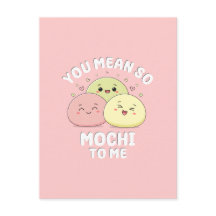 Schattig Kawaii Mochi Eten Pun Pastel Roze Liefdes