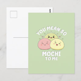 Schattig Kawaii Mochi Voedsel Pun Pastel Liefde Ci Briefkaart