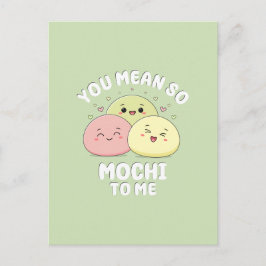 Schattig Kawaii Mochi Voedsel Pun Pastel Liefde Ci Briefkaart