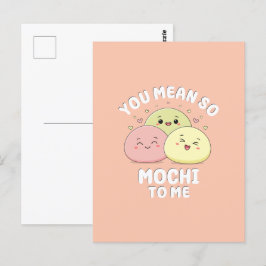 Schattig Kawaii Mochi Voedsel Pun Pastel Liefdesci Briefkaart