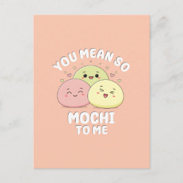 Schattig Kawaii Mochi Voedsel Pun Pastel Liefdesci Briefkaart