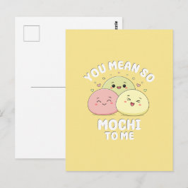 Schattig Kawaii Mochi Voedsel Pun Pastel Liefdesci Briefkaart