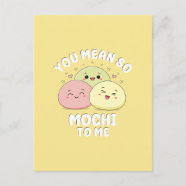 Schattig Kawaii Mochi Voedsel Pun Pastel Liefdesci Briefkaart