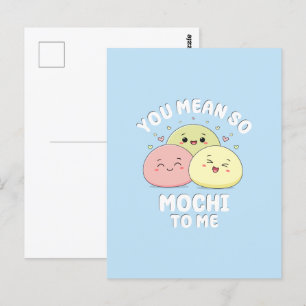 Schattig Kawaii Mochi Voedsel Pun Pastel Liefdesci Briefkaart
