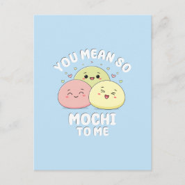 Schattig Kawaii Mochi Voedsel Pun Pastel Liefdesci Briefkaart