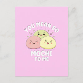 Schattig Kawaii Mochi Voedsel Pun Pastel Liefdesci Briefkaart