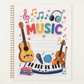 Schattig Kawaii Muziek Thema Kinderen School Planner