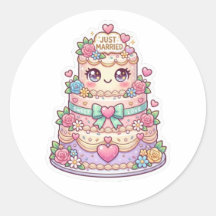 Schattig Kawaii Net Getrouwd Trouwtaart Pastel Blo