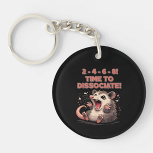Schattig Kawaii Opossum Tijd om te Dissociëren Gra Sleutelhanger