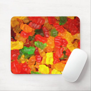schattig kawaii oranje geel rood kleurig gummy bee muismat