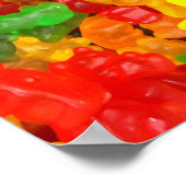 schattig kawaii oranje geel rood kleurig gummy bee poster (Hoek)