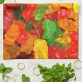 schattig kawaii oranje geel rood kleurig gummy bee theedoek (Gevouwen)