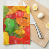 schattig kawaii oranje geel rood kleurig gummy bee theedoek (Quarter Fold)