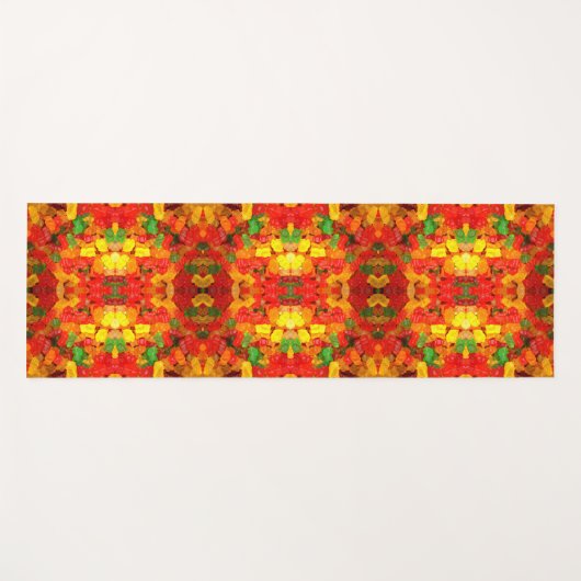 schattig kawaii oranje geel rood kleurig gummy bee yogamat (Voorkant (horizontaal))