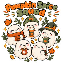 Schattig Kawaii Oranje Geest Pumpkin Spice Ontwerp