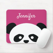 Schattig Kawaii Panda Beer Face Pink gepersonalise Muismat (Met muis)