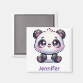 Schattig Kawaii Panda gepersonaliseerd ontwerp Magneet (Voorkant / Achterkant)