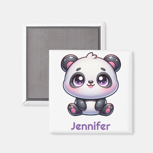 Schattig Kawaii Panda gepersonaliseerd ontwerp Magneet (Voorkant / Achterkant)