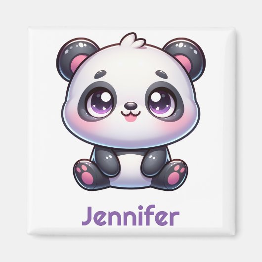 Schattig Kawaii Panda gepersonaliseerd ontwerp Magneet (Voorkant)