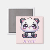 Schattig Kawaii Panda gepersonaliseerd ontwerp Magneet (Voorkant / Achterkant)