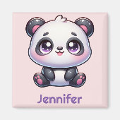 Schattig Kawaii Panda gepersonaliseerd ontwerp Magneet (Voorkant)