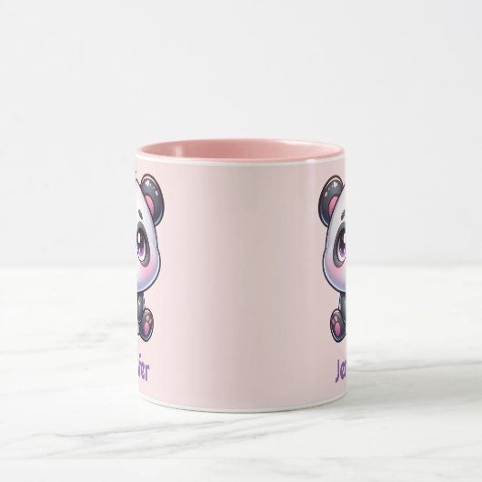 Schattig Kawaii Panda gepersonaliseerd ontwerp Mok (Midden)