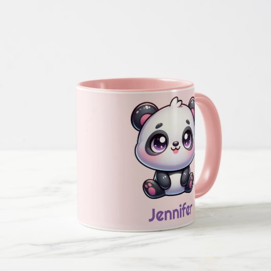 Schattig Kawaii Panda gepersonaliseerd ontwerp Mok (Voorkant rechts)