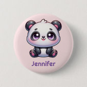 Schattig Kawaii Panda gepersonaliseerd ontwerp Ronde Button 5,7 Cm (Voorkant)
