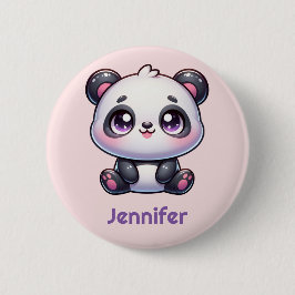 Schattig Kawaii Panda gepersonaliseerd ontwerp Ronde Button 5,7 Cm