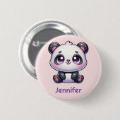 Schattig Kawaii Panda gepersonaliseerd ontwerp Ronde Button 5,7 Cm (Voorkant /achterkant)