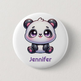 Schattig Kawaii Panda gepersonaliseerd ontwerp Ronde Button 5,7 Cm