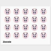 Schattig Kawaii Panda gepersonaliseerd ontwerp Ronde Sticker (Vel)