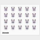 Schattig Kawaii Panda gepersonaliseerd ontwerp Ronde Sticker (Vel)