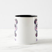 Schattig Kawaii Panda gepersonaliseerd ontwerp Tweekleurige Koffiemok (Center)