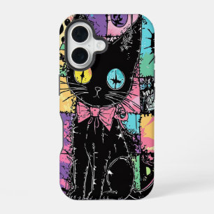 Schattig Kawaii Pastel Goth Patchwork Gotische Eng iPhone 16 Hoesje